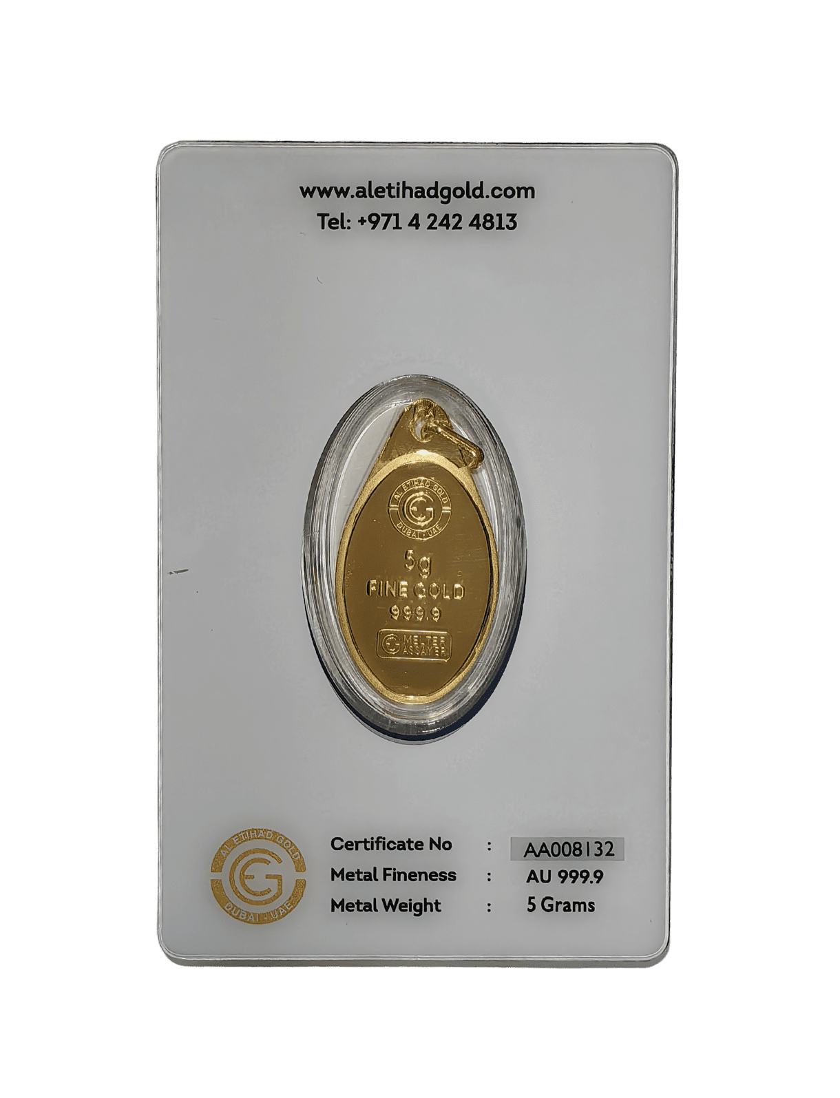 Al Etihad 5g gold pendant with daffodils design in 999.9 fine gold