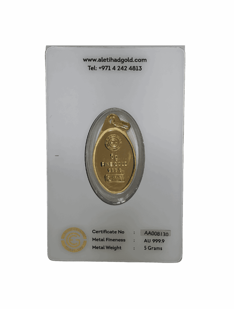 Al Etihad Lily 5 Grams Gold Pendant with 999.9 purity featuring a detailed lily flower motif