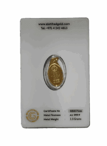 Al Etihad Lady Flowers 2.5g gold pendant featuring a floral design and crafted in 999.9 fine gold from Dubai