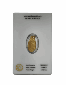 Al Etihad Mecca gold pendant 2.5 grams 999.9 pure gold with Kaaba design in secure packaging