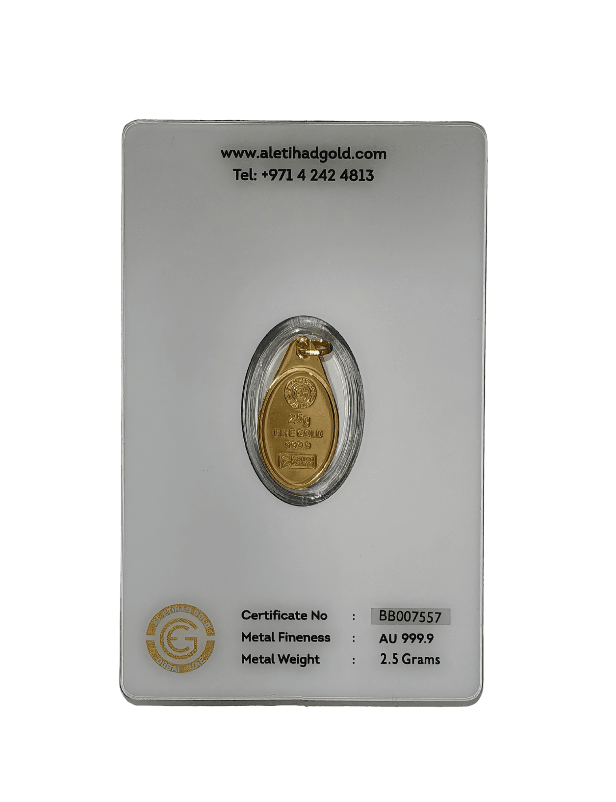 Al Etihad Mecca gold pendant 2.5 grams 999.9 pure gold with Kaaba design in secure packaging