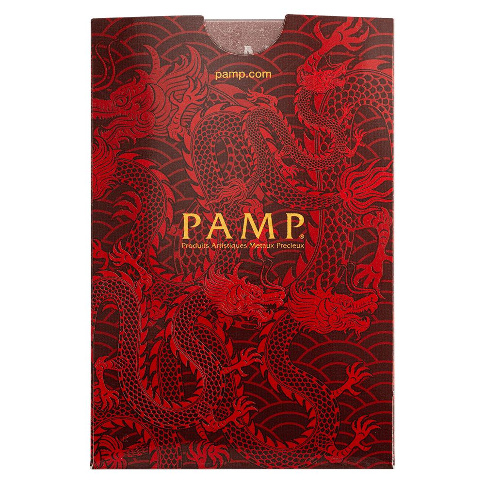 2025 PAMP Suisse Good Luck Yellow Dragon 5g 999.9 Gold Minted Bar in CertiPAMP Assay Card