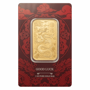 2025 PAMP Suisse Good Luck Yellow Dragon 1 oz 999.9 Gold Minted Bar in CertiPAMP Assay Card