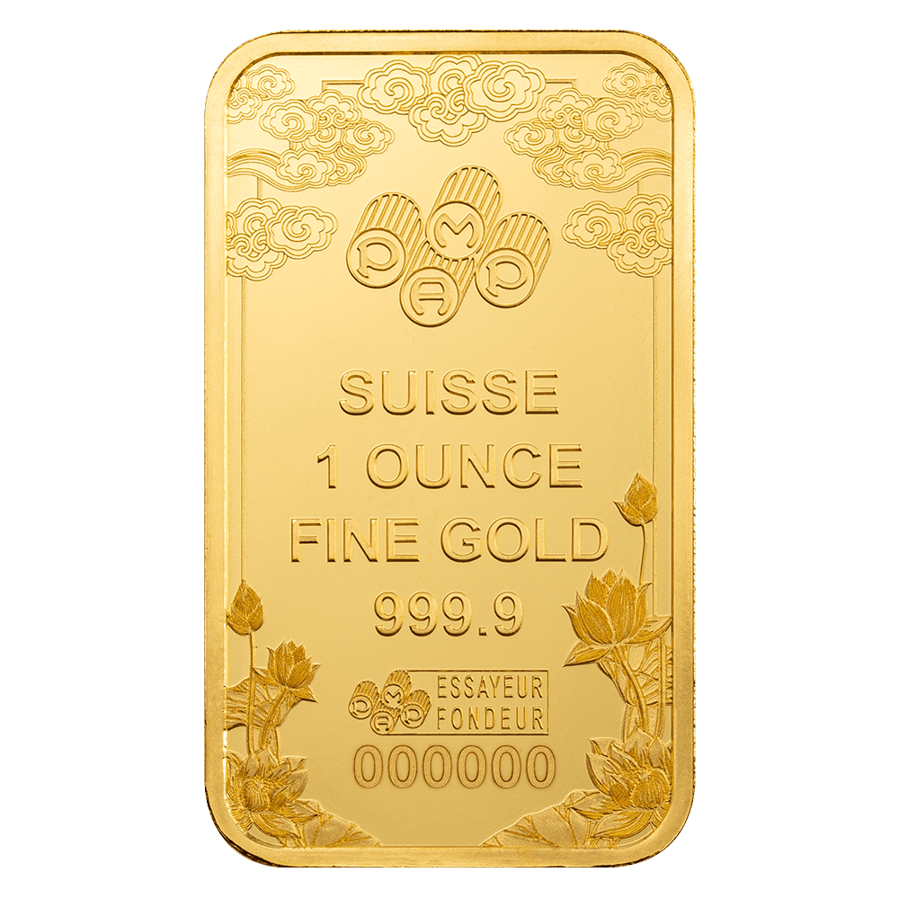 2025 PAMP Suisse Good Luck Yellow Dragon 1 oz 999.9 Gold Minted Bar in CertiPAMP Assay Card