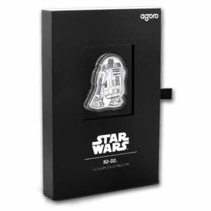 2025 Niue 1oz Silver Star Wars R2-D2 Shaped Coin – Coloured Proof with Display Packaging
