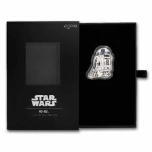 2025 Niue 1oz Silver Star Wars R2-D2 Shaped Coin – Coloured Proof with Display Packaging
