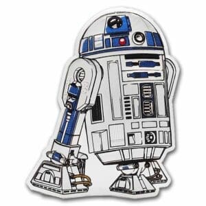 2025 Niue 1oz Silver Star Wars R2-D2 Shaped Coin – Coloured Proof with Display Packaging