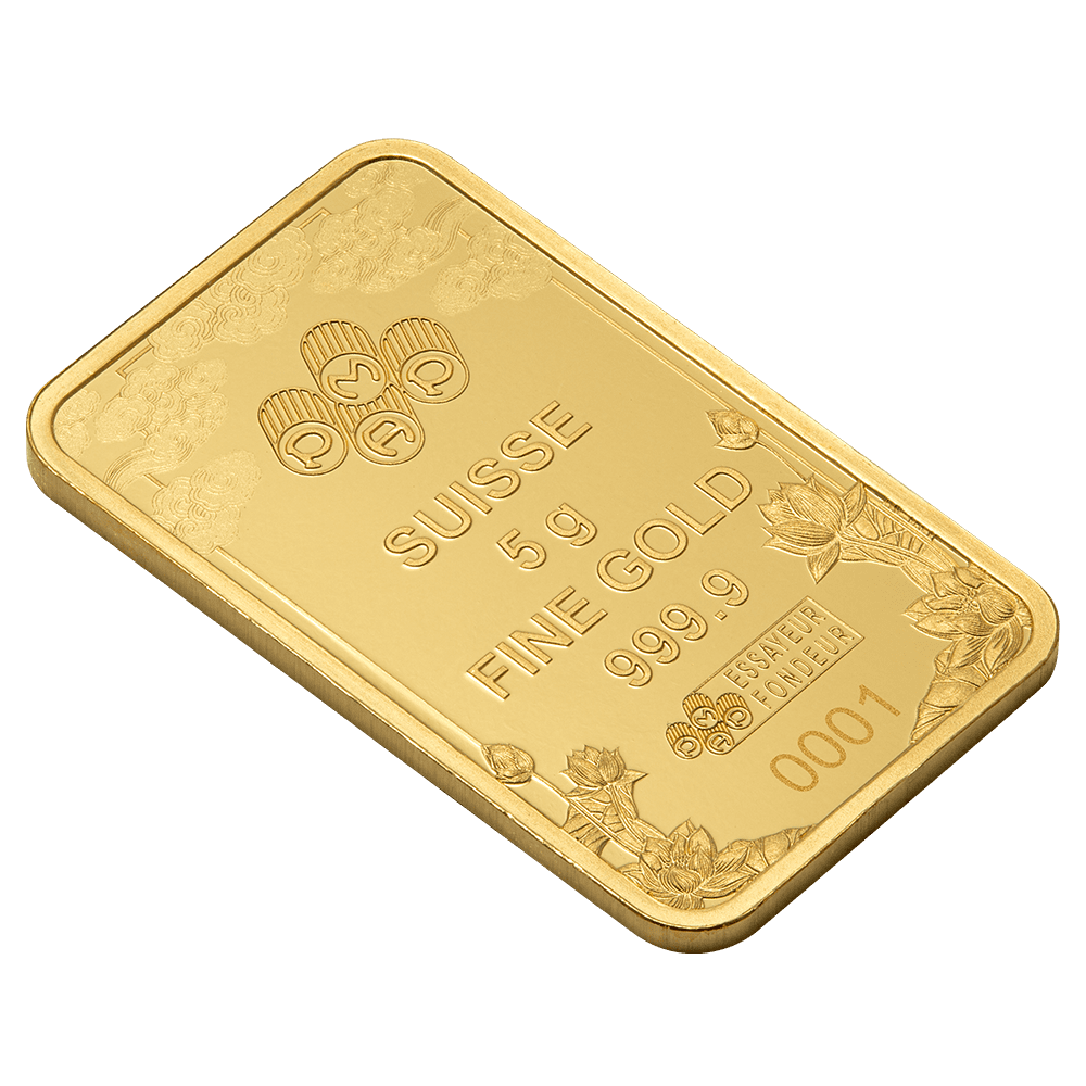 2025 PAMP Suisse Good Luck Yellow Dragon 5g 999.9 Gold Minted Bar in CertiPAMP Assay Card