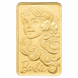 PAMP 1g Pure Gold Bar Iconic Barbie Edition in CertiPAMP Assay Card Packaging