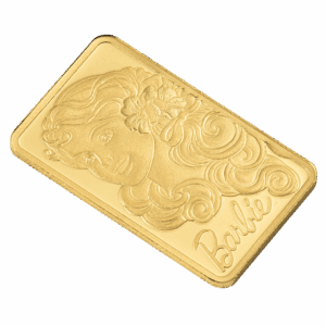 PAMP 1g Pure Gold Bar Iconic Barbie Edition in CertiPAMP Assay Card Packaging