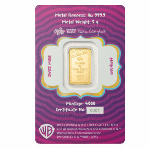 PAMP Suisse Willy Wonka 5g 999.9 Fine Gold Bar in CertiPAMP Assay Card Packaging