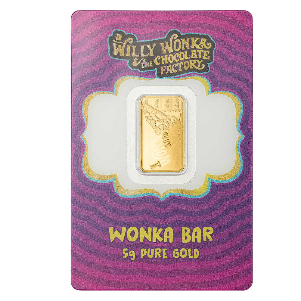 PAMP Suisse Willy Wonka 5g 999.9 Fine Gold Bar in CertiPAMP Assay Card Packaging