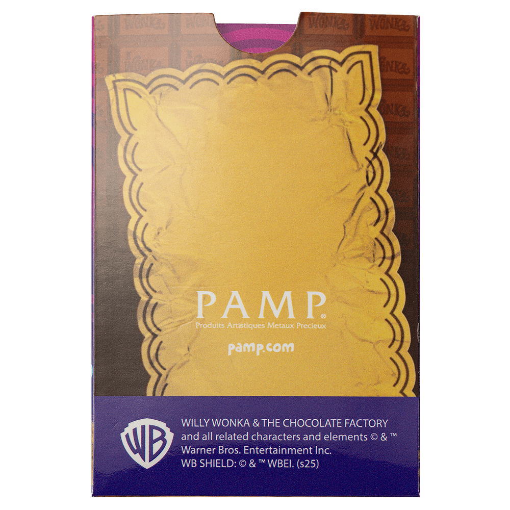 PAMP Suisse Willy Wonka 5g 999.9 Fine Gold Bar in CertiPAMP Assay Card Packaging