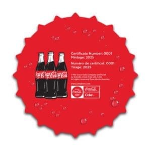 2025 Niue 1.2g Gold Coca-Cola bottle cap coin in red display box with certificate