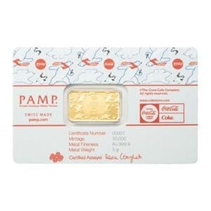 PAMP Suisse Coca-Cola Polar Bear & Friends 5g 9999 Fine Gold Bar in CertiPAMP Card