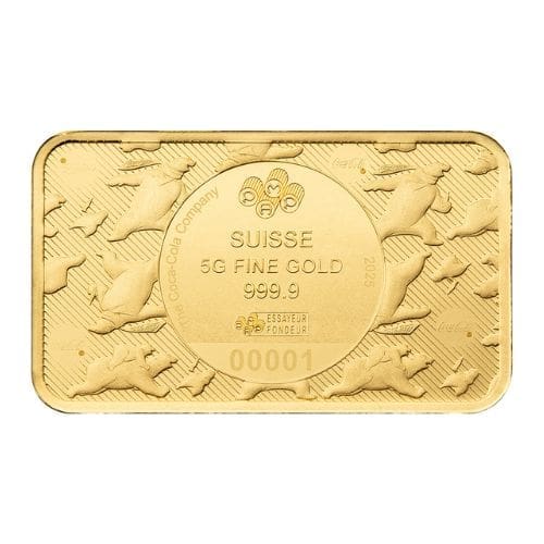 PAMP Suisse Coca-Cola Polar Bear & Friends 5g 9999 Fine Gold Bar in CertiPAMP Card
