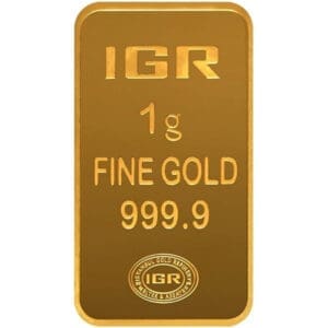 IGR 1 gram gold bar 999.9 fine gold sealed in original IGR assay card