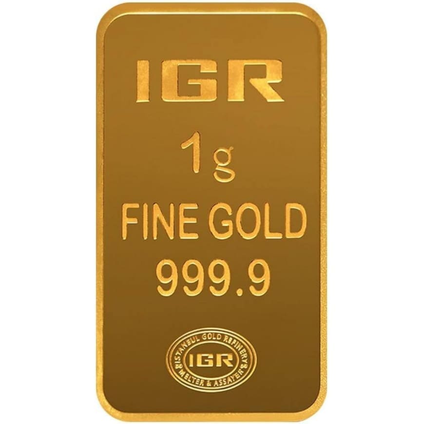 IGR 1 gram gold bar 999.9 fine gold sealed in original IGR assay card