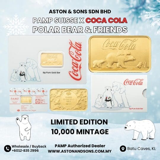 PAMP Suisse Coca-Cola Polar Bear & Friends 5g 9999 Fine Gold Bar in CertiPAMP Card