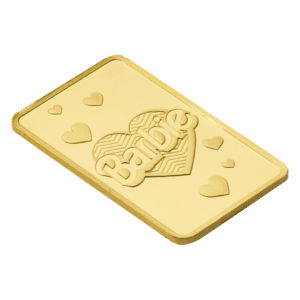 PAMP Suisse x Barbie™ Valentine’s Day 1g 999.9 gold bar in CertiPAMP packaging