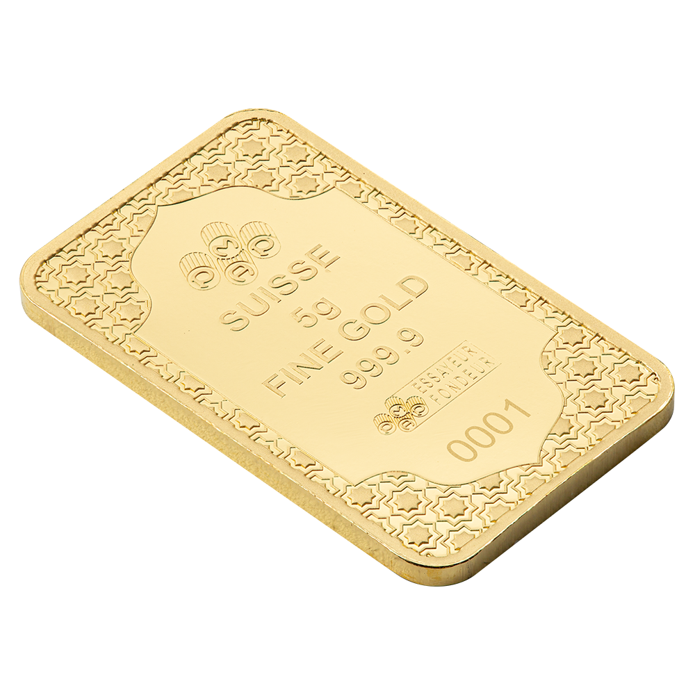 PAMP Suisse Eid Mubarak 5g 999.9 gold bar in CertiPAMP sealed packaging