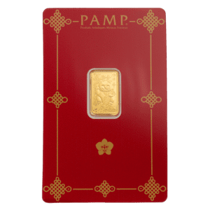 PAMP Suisse Lucky Cat 2.5g 999.9 gold bar in sealed CertiPAMP assay packaging
