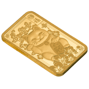 PAMP Suisse Lucky Cat 2.5g 999.9 gold bar in sealed CertiPAMP assay packaging