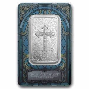 PAMP Suisse Cross of Christianity 1 oz 999 silver bar in CertiPAMP assay card