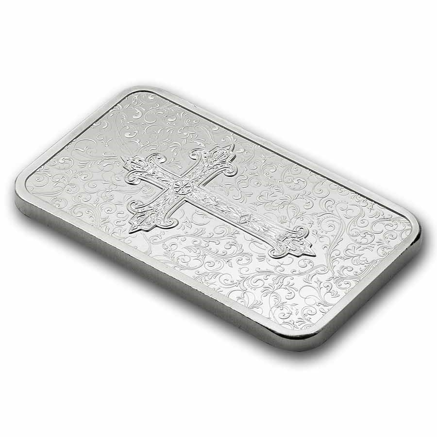 PAMP Suisse Cross of Christianity 1 oz 999 silver bar in CertiPAMP assay card