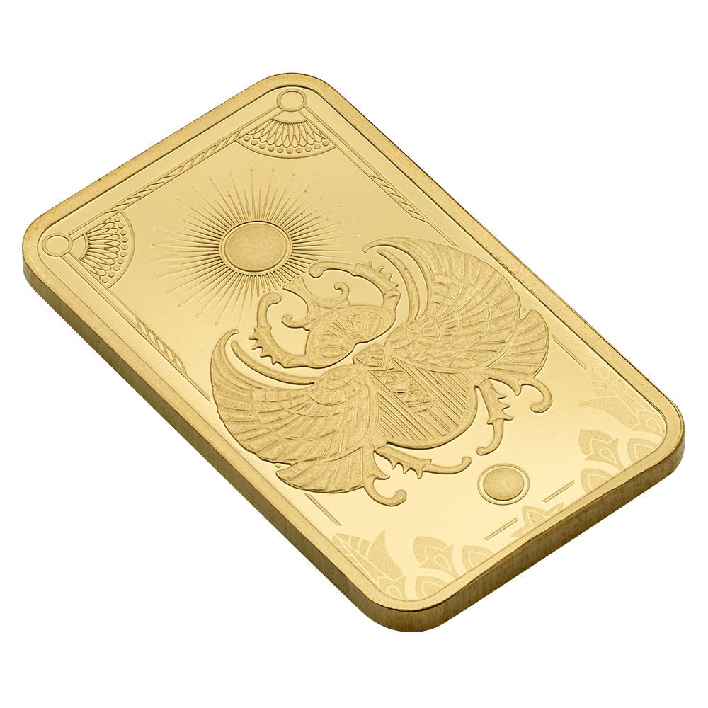 PAMP Suisse Lucky Scarab 5g 999.9 gold bar in sealed CertiPAMP assay packaging