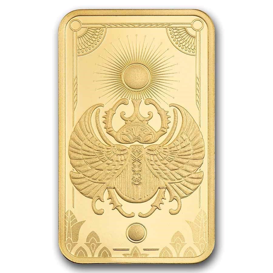 PAMP Suisse Lucky Scarab 5g 999.9 gold bar in sealed CertiPAMP assay packaging