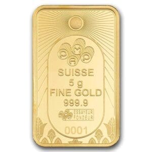 PAMP Suisse Lucky Scarab 5g 999.9 gold bar in sealed CertiPAMP assay packaging