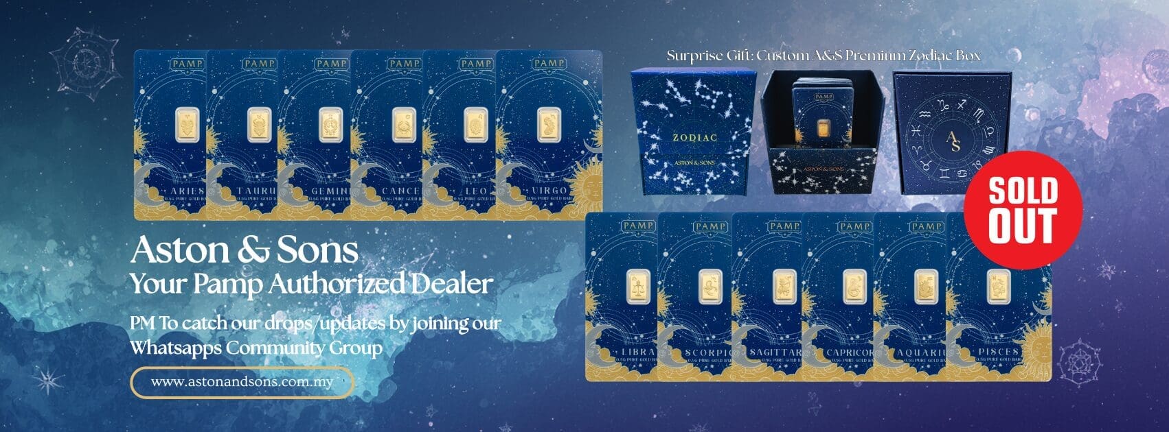 pamp suisse zodiac set 12 pieces x 0.5 gram